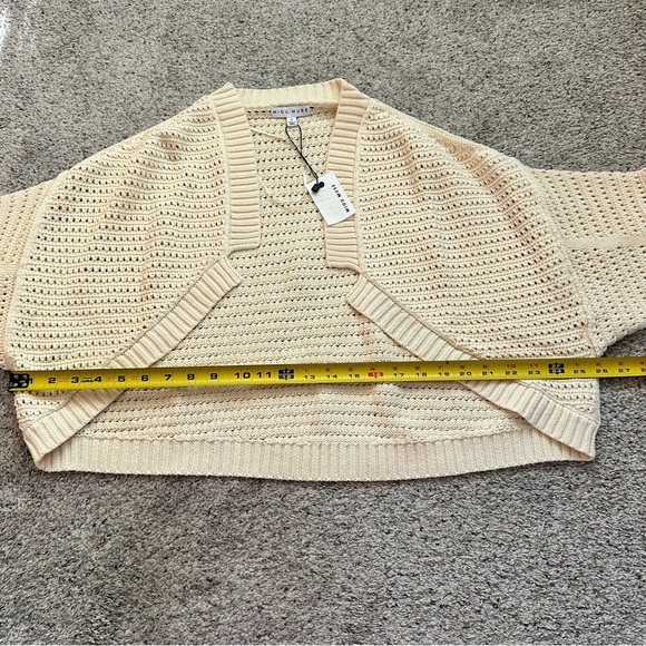 NWT Miou Muse Cream Open-Knit Cardigan - Picture 8 of 11